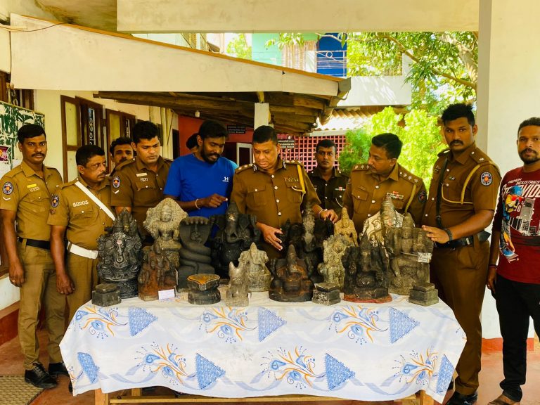 யாழில் களவாடப்பட்ட 23 சிலைகளும் பொலிசாரால் மீட்பு.