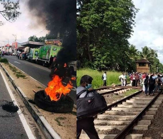 நாடு முழுவதும் மக்கள் வீதியில், வீதி மறியல், ரயில் மறியல் போராட்டம்