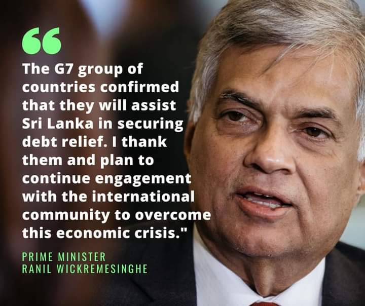 G7 நாடுகளுக்கு பிரதமர் நன்றி தெரிவிப்பு