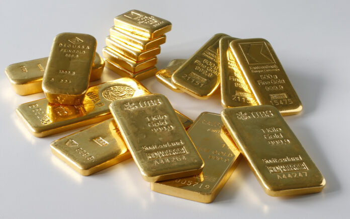 FILE PHOTO: Gold bars from the vault of a bank are seen in this illustration picture taken in Zurich