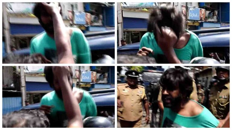 ஊடகவியலாளர் தரிந்து உடுவரகெதரவின் கைதுக்கு எதிராக பொரளை பொலிஸ் நிலையத்துக்கு முன் ஆர்ப்பாட்டம்