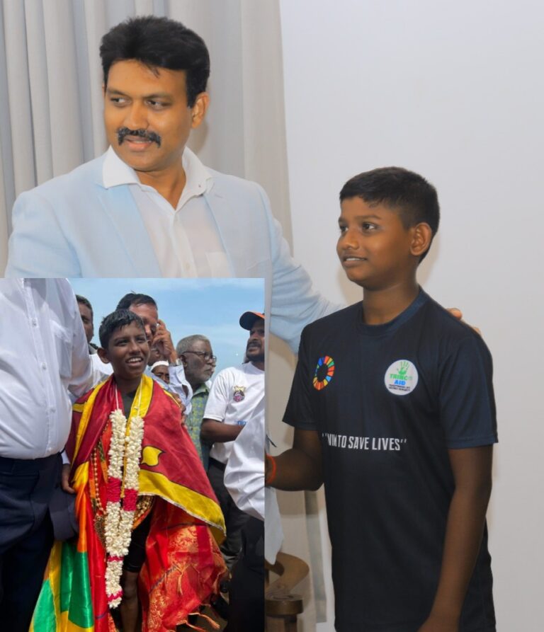 உலக சாதனை புரிந்த திருமலை இந்துவின் மைந்தனுக்கு ஆளுநர் வாழ்த்து