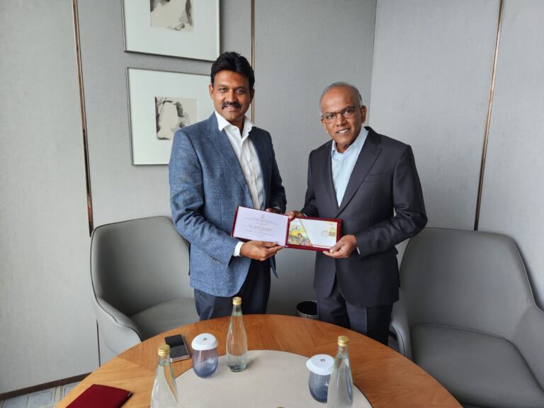 சிங்கப்பூர் அமைச்சர் சண்முகம் , கிழக்கு  ஆளுநர் செந்தில் தொண்டமான் இடையே சந்திப்பு!