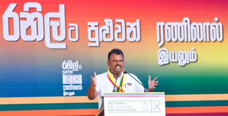 வடக்கு மக்களின் பிரச்சினைகளுக்குரணிலால் மட்டுமே தீர்வு வழங்க முடியும் – பரப்புரைக் கூட்டத்தில் திலீபன் தெரிவிப்பு