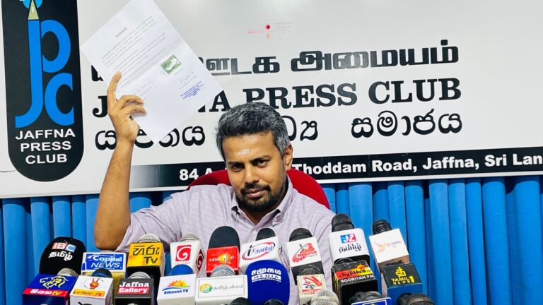 ‘பார் லைசன்ஸ்’ பெறவில்லை என்றுசத்தியக் கடதாசியை உடன்வழங்க வேண்டும் சுமந்திரன் – மொட்டுவின் யாழ். மாவட்ட முதன்மை வேட்பாளர் வலியுறுத்து