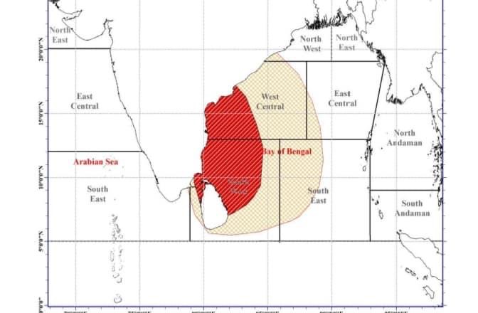 தமிழ் நாட்டுக் கரையை நோக்கி நகர்ந்து செல்லும் தாழ் அமுக்கம்